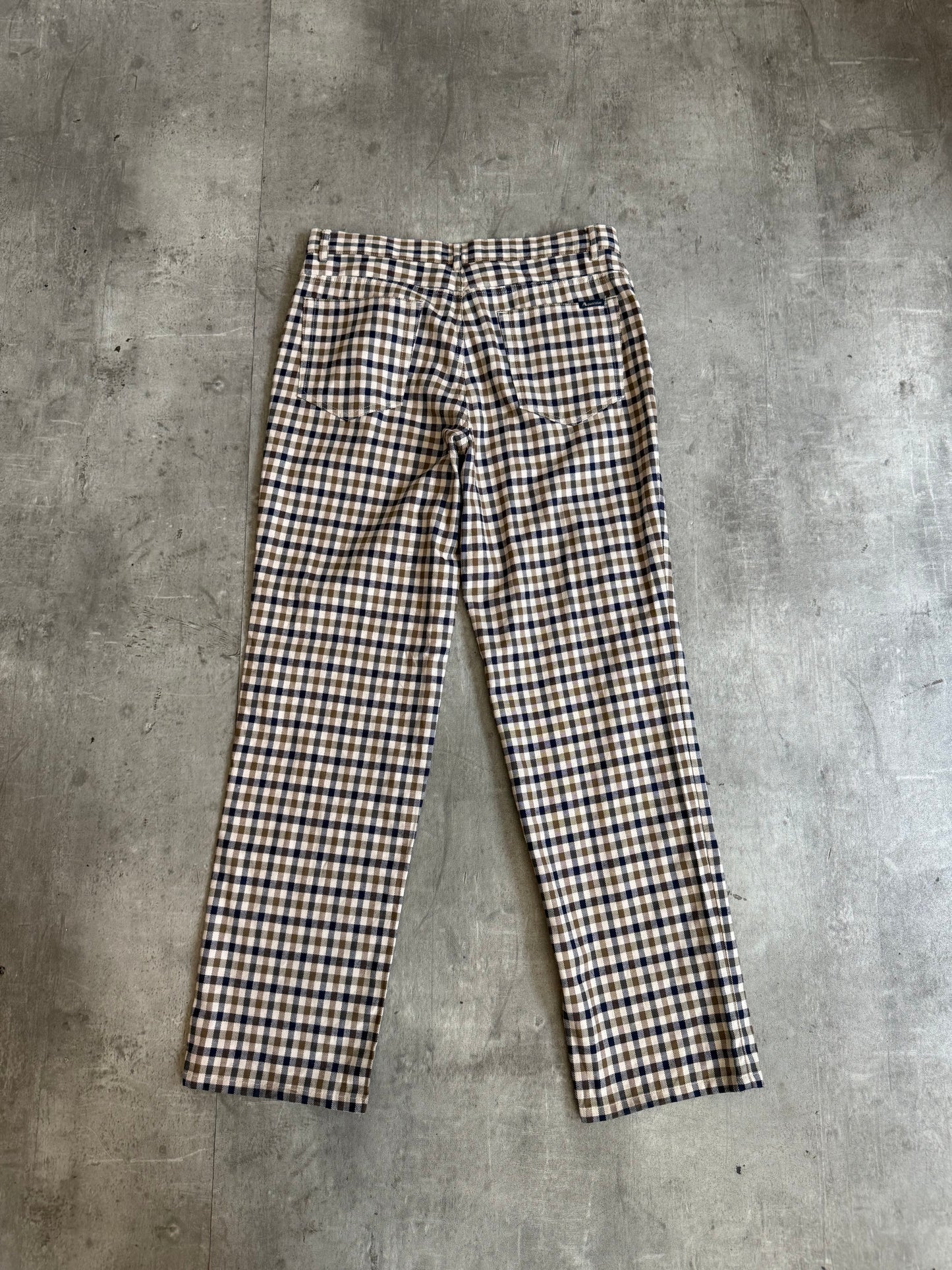 Aquascutum Classic Gingham Check Tailored Trousers