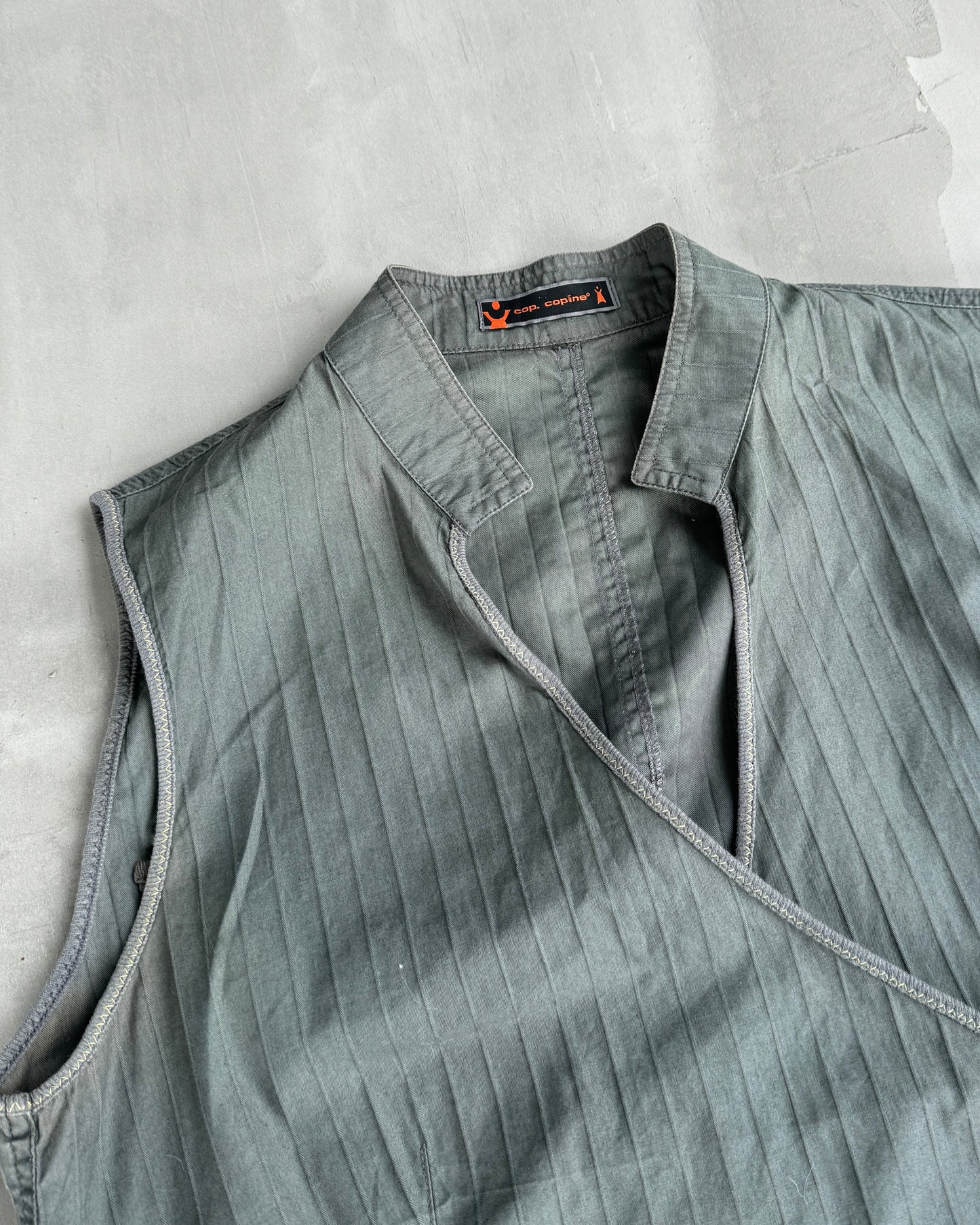 COP COPINE ASYMMETRIC WRAP VEST TOP - M/L | M/L, Khaki