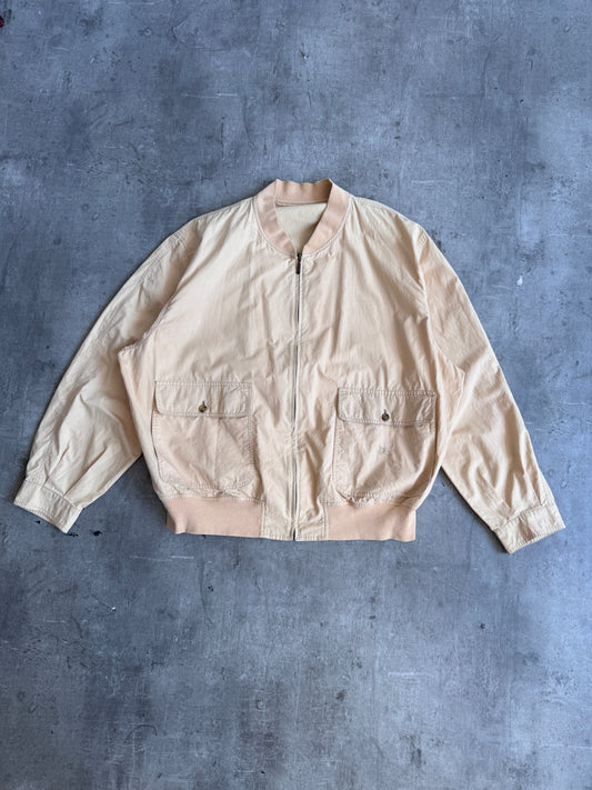 1980's Burberry's El Cortes Apricot Bomber Jacket | Extra Extra Large, Multicoloured