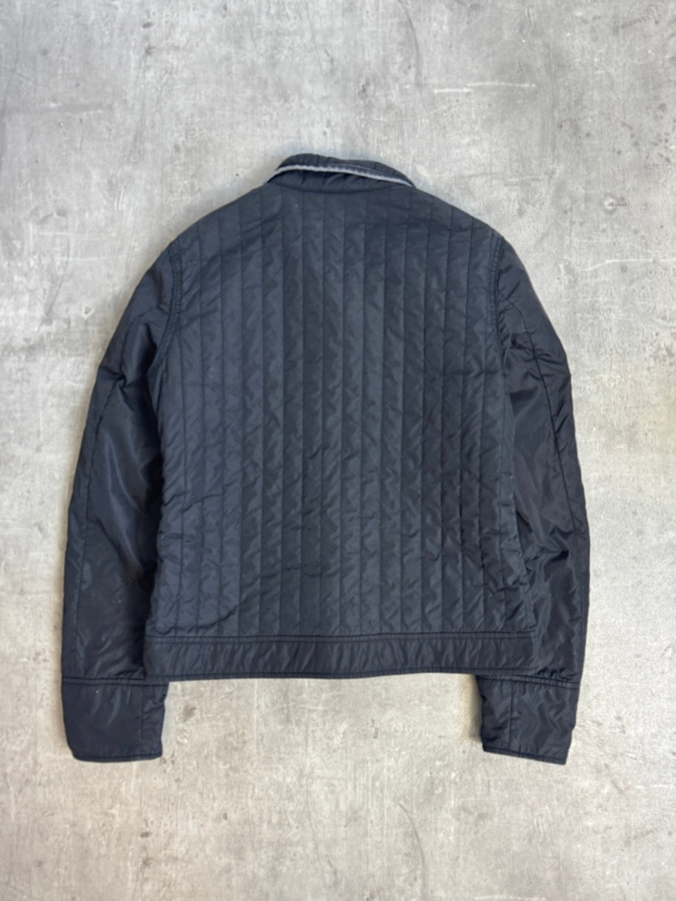 Prada Sport Washed Black Quilted Hybrid Jacket