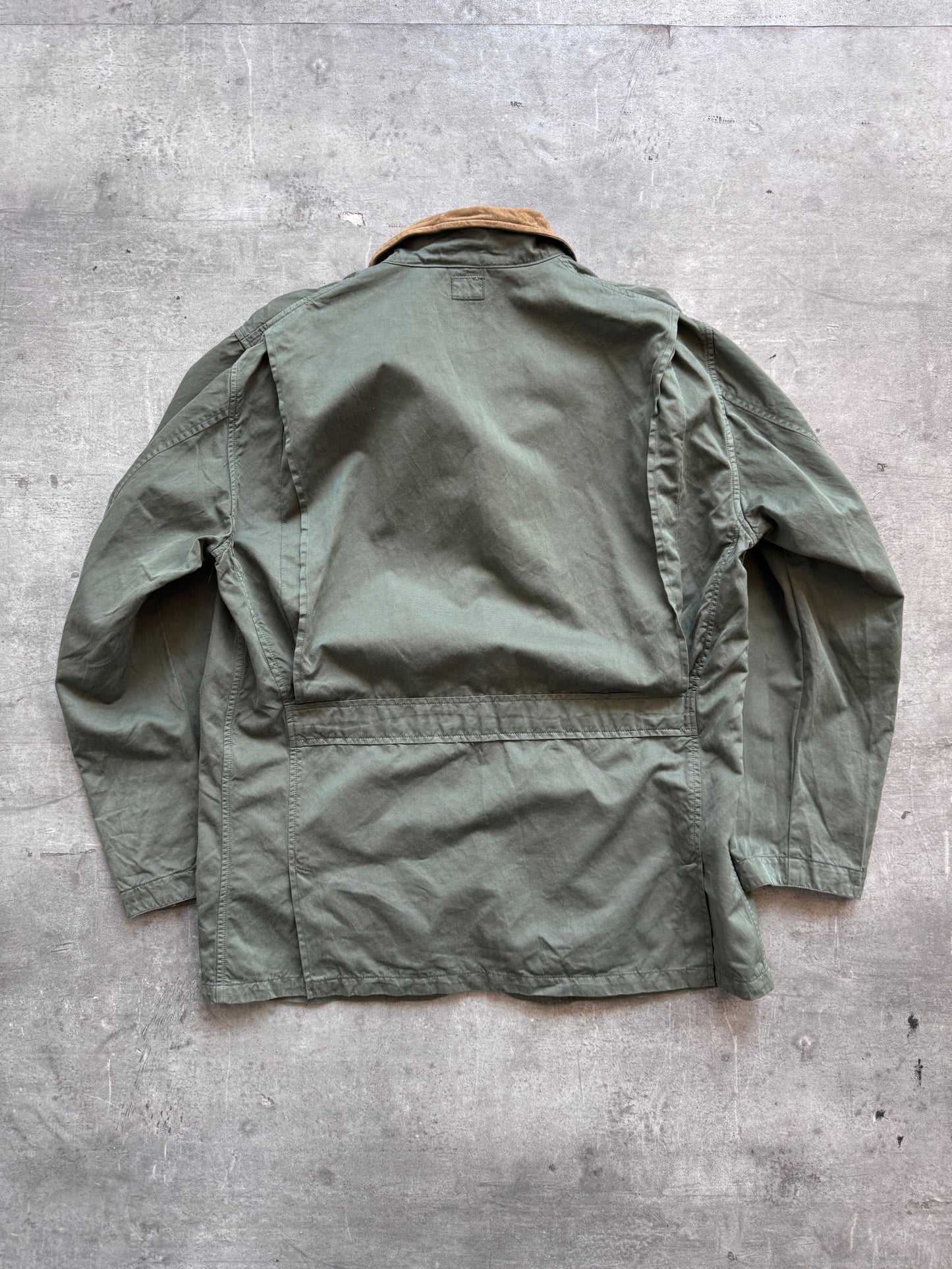 S/S1992 C.P. Company Green Suede Collar Hunting Jacket | Large, Green