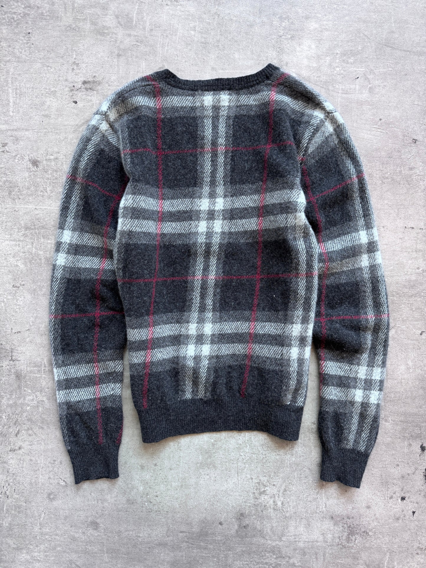 Burberry Black Nova Check Cashmere Knit Sweater | Medium, Black