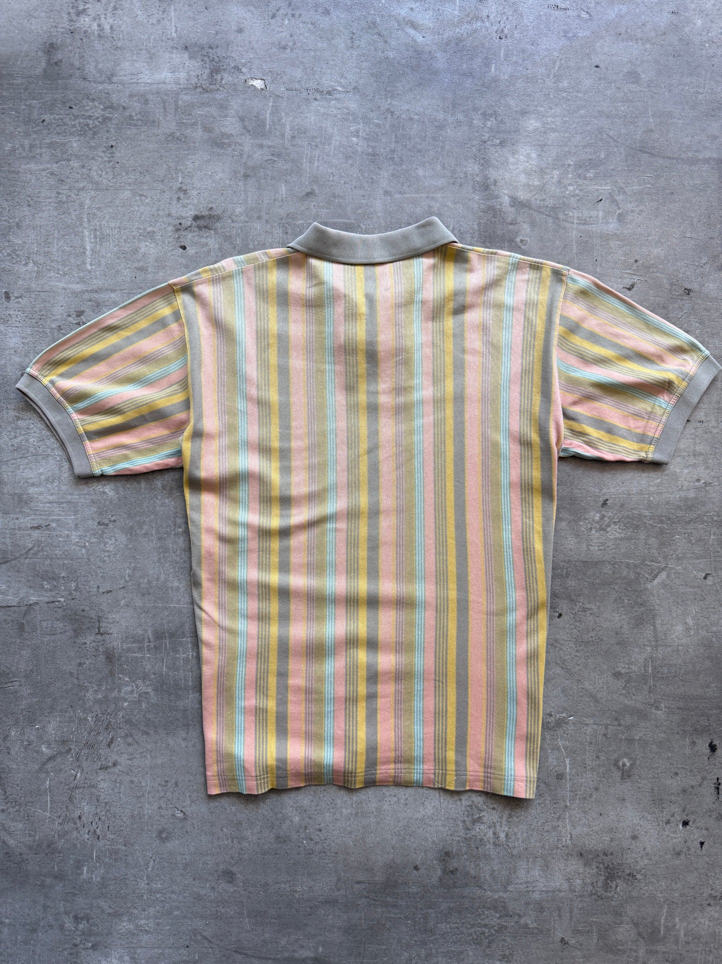 Christian Dior Pastel Stripe SS Polo Shirt | Medium, Pastel Multicolor