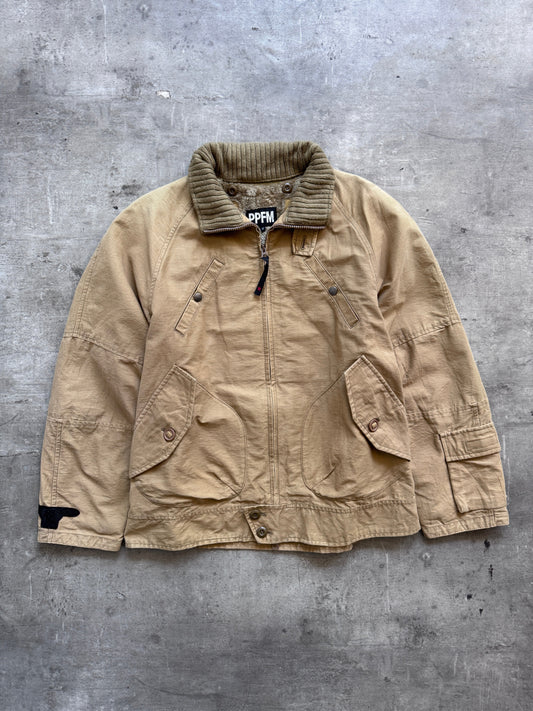 PPFM Sherpa Lined Camel Utility Cotton Jacket | Large, Camel