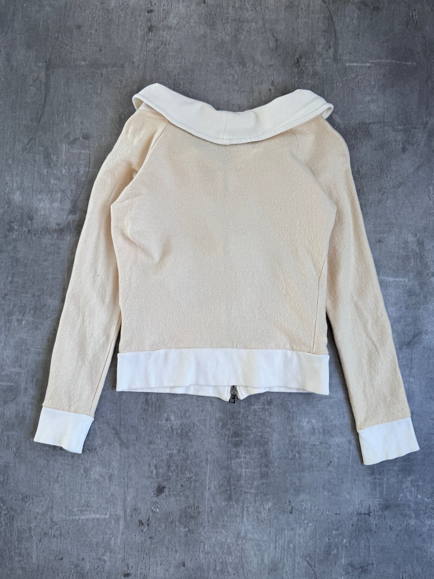 Burberry Blue Label Off- Shoulder Zip Up Sweater