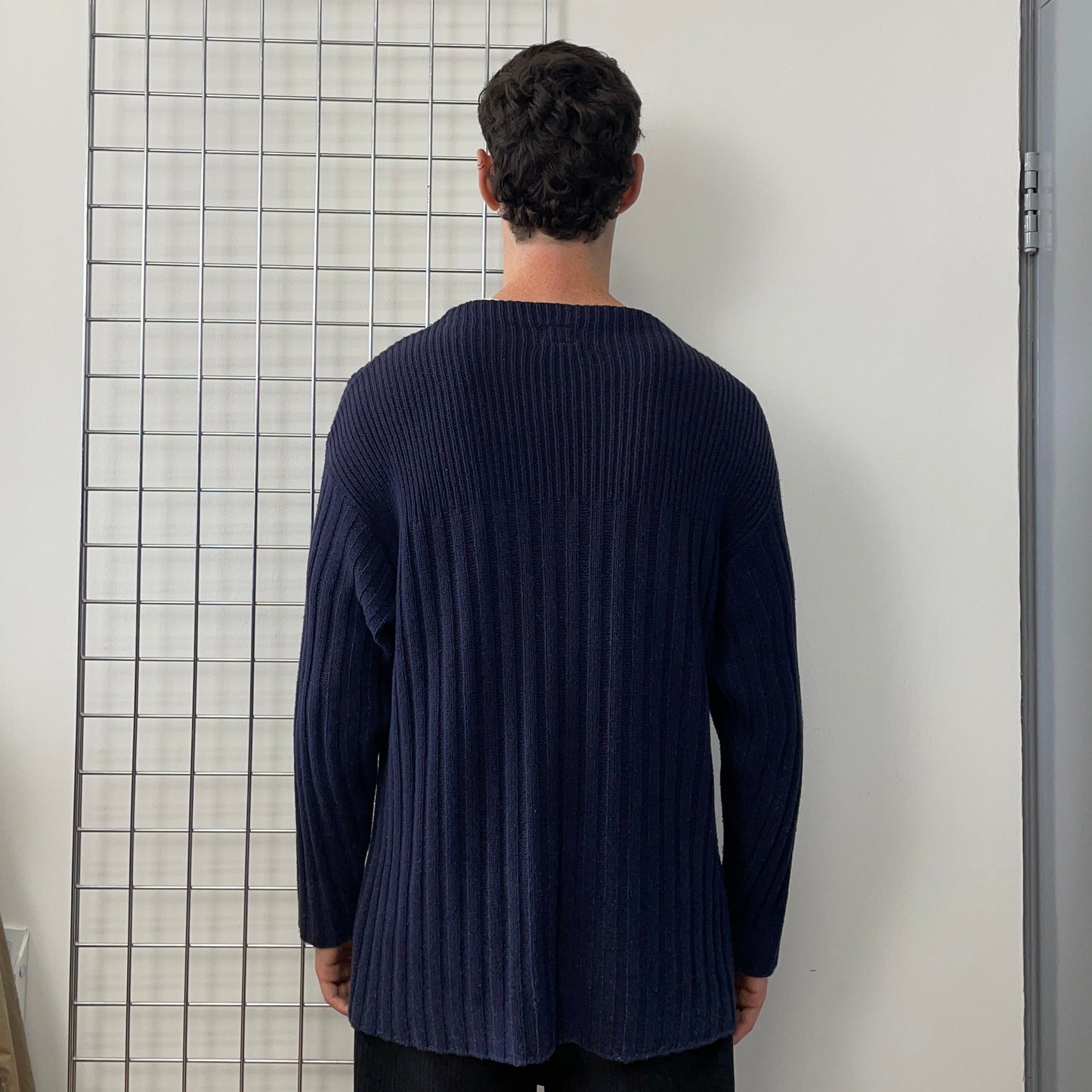 C.P. Company Navy SS95 Silk-Blend Fishermans Knit Jumper | X-Large, Navy