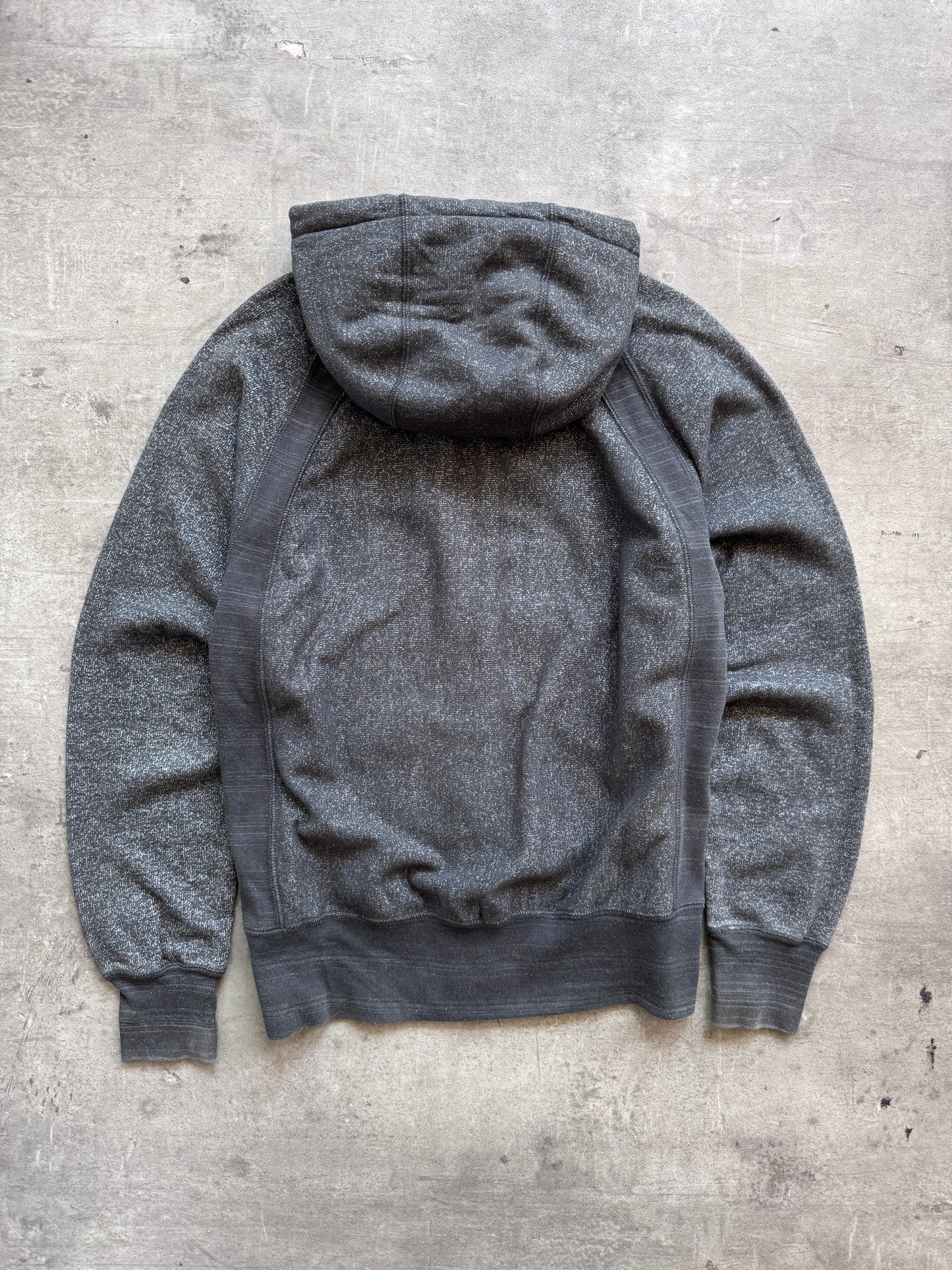 Engineered Garments Mixed Grain Dark Grey Articulated Hoodie | Small, Grey