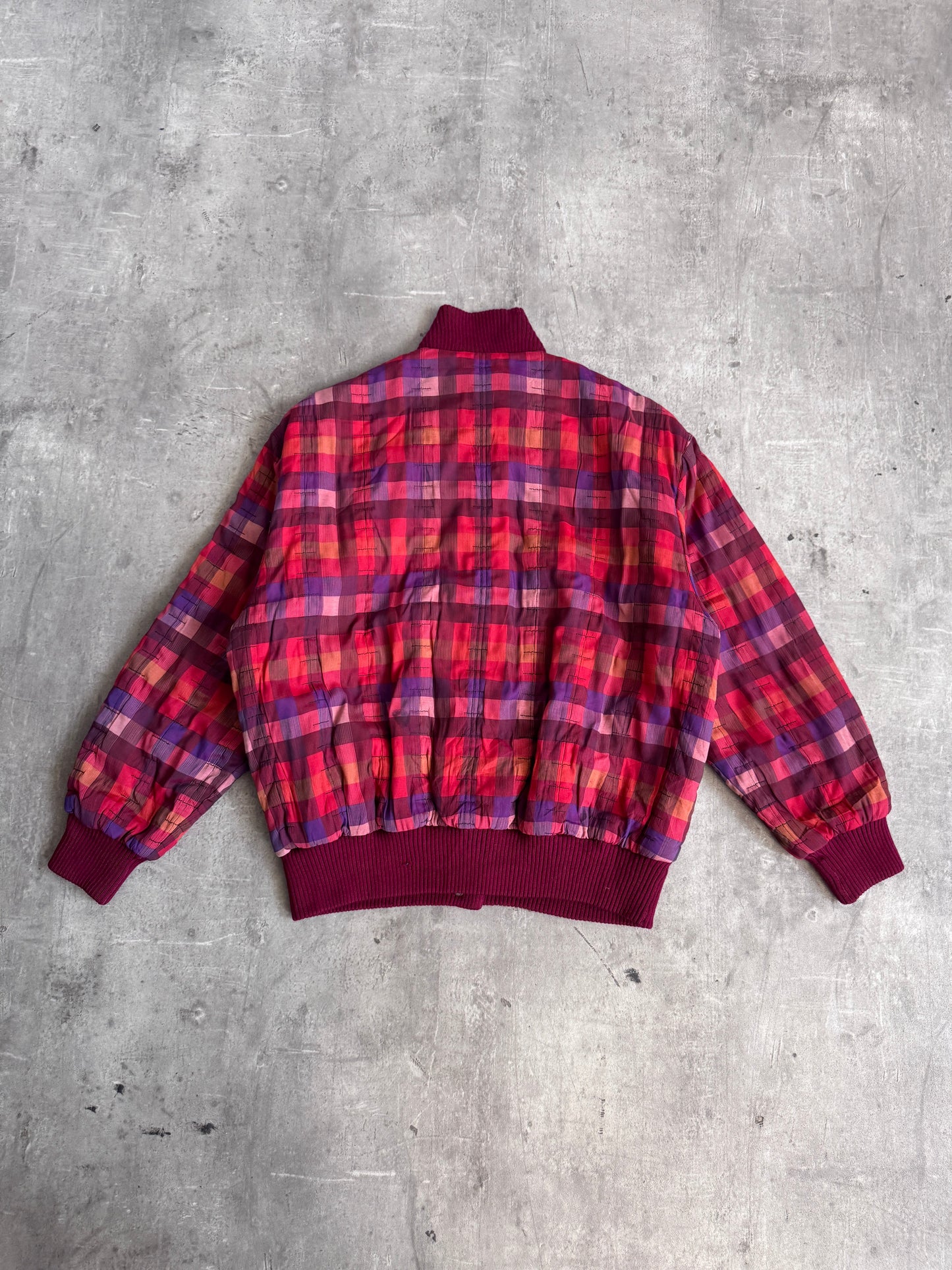 1990s Christian Dior Red Gingham Check Bomber