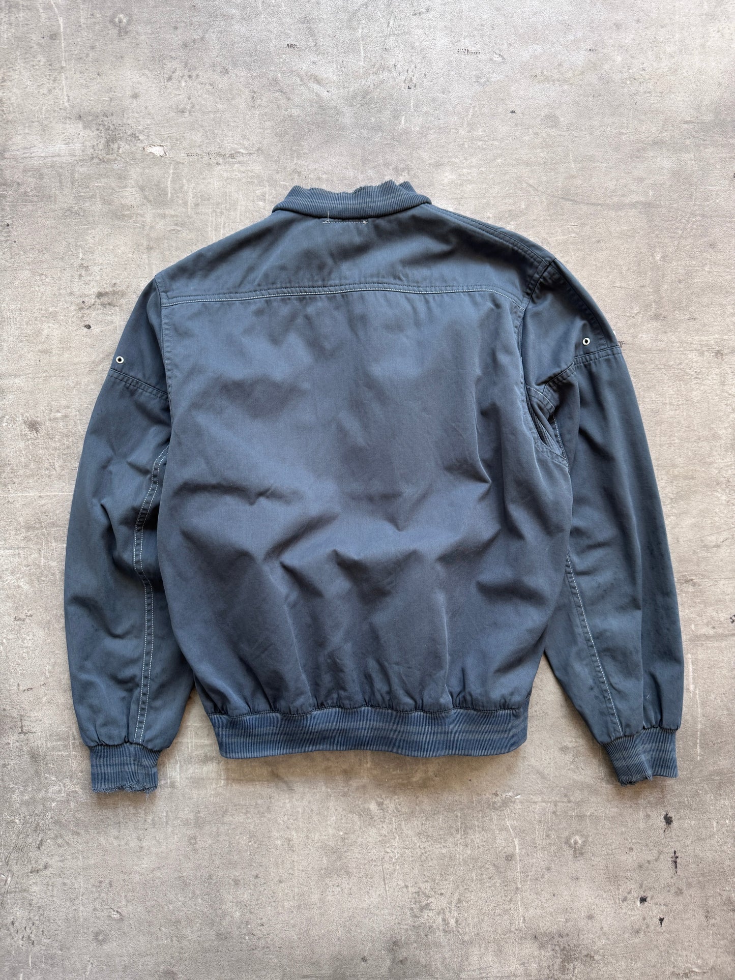 1980s Lacoste Izod Washed Cotton Bomber Jacket | Medium, Navy