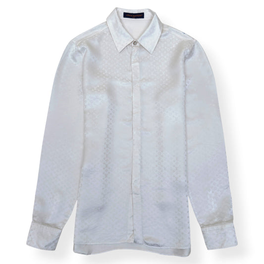 LOUIS VUITTON MINI MONOGRAM SILK EVENING SHIRT BLANC XL | XL, Blanc