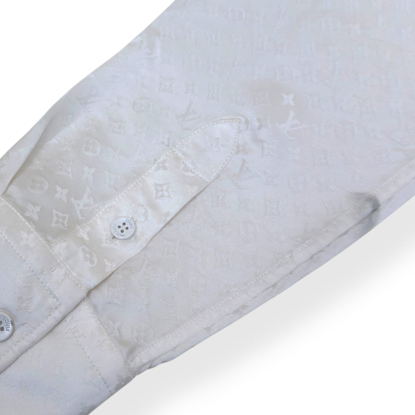 LOUIS VUITTON MINI MONOGRAM SILK EVENING SHIRT BLANC XL | XL, Blanc