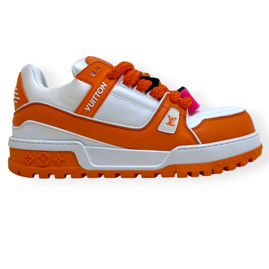 LOUIS VUITTON MAXI LV TRAINER SNEAKER ORANGE / WHITE UK9 | UK 9, Orange