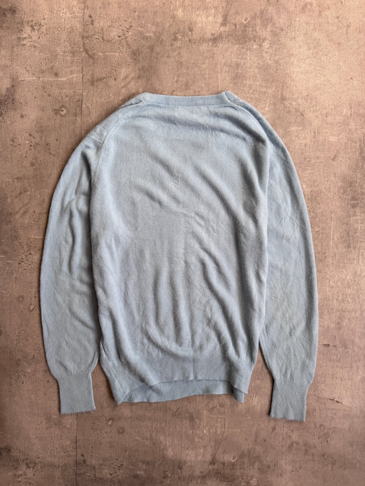 Christian Dior Baby Blue Ribbed Knit Sweater