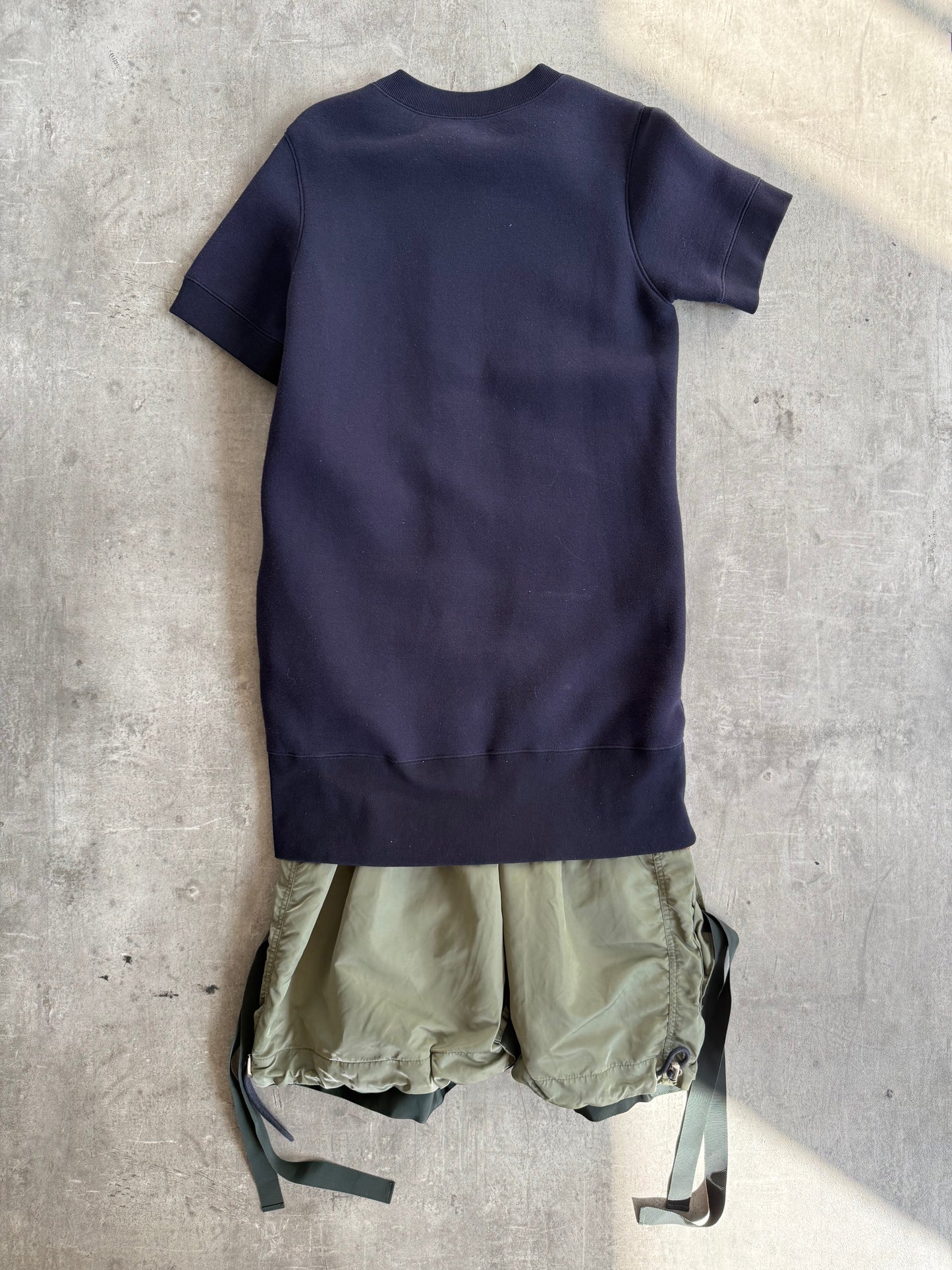 Sacai 5843 Nylon Sweater Dress | Small, Navy and Olive