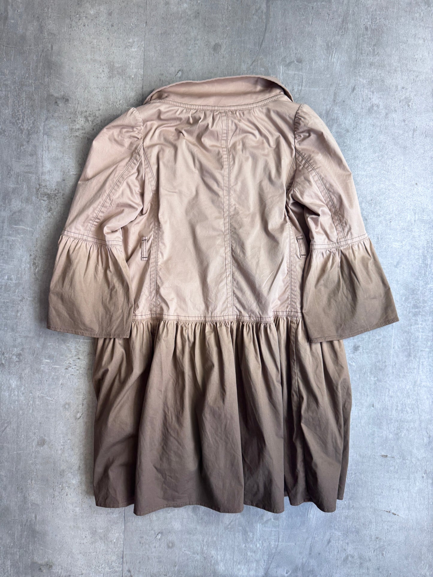 Burberry Blue Label Ruched Ombre Nova Check Lined 3/4 Length Jacket