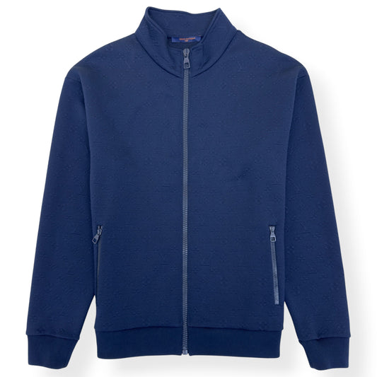 LOUIS VUITTON MONOGRAM JACQUARD ZIP TRACK JACKET NAVY XXL | XXL, Navy
