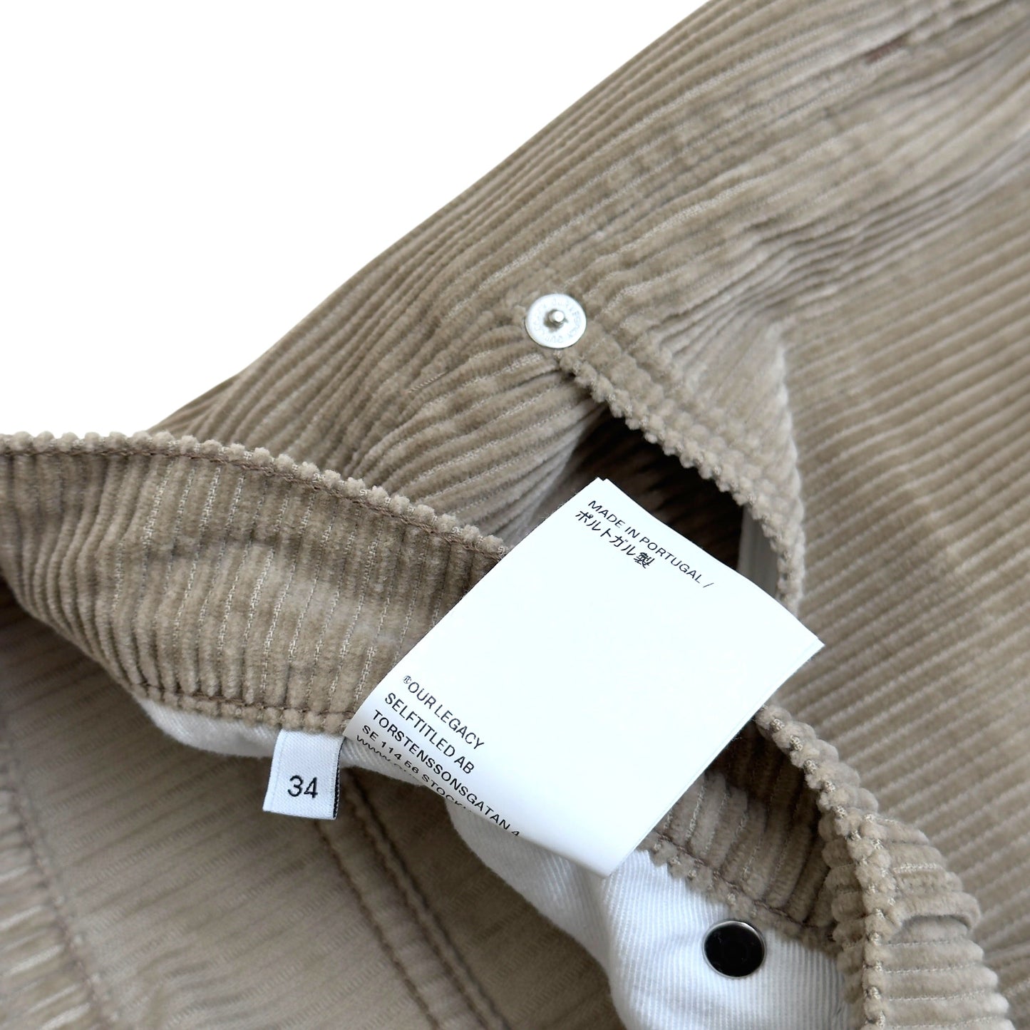 OUR LEGACY SABOT CUT CORDUROY TROUSERS TAUPE 34 / L | Large, Taupe