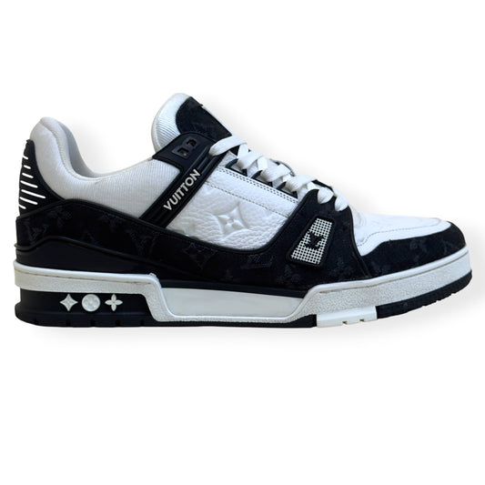 LOUIS VUITTON LV TRAINER MONOGRAM DENIM SNEAKER BLACK / WHITE UK8.5 | UK 8.5, Black