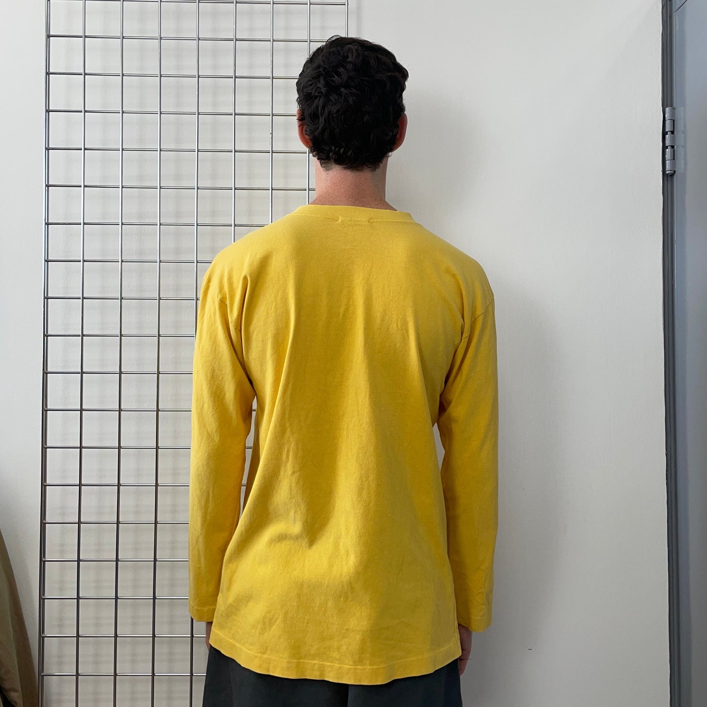 Stone Island Marina Yellow 80s Henley Long Sleeve T-Shirt | Large, Yellow