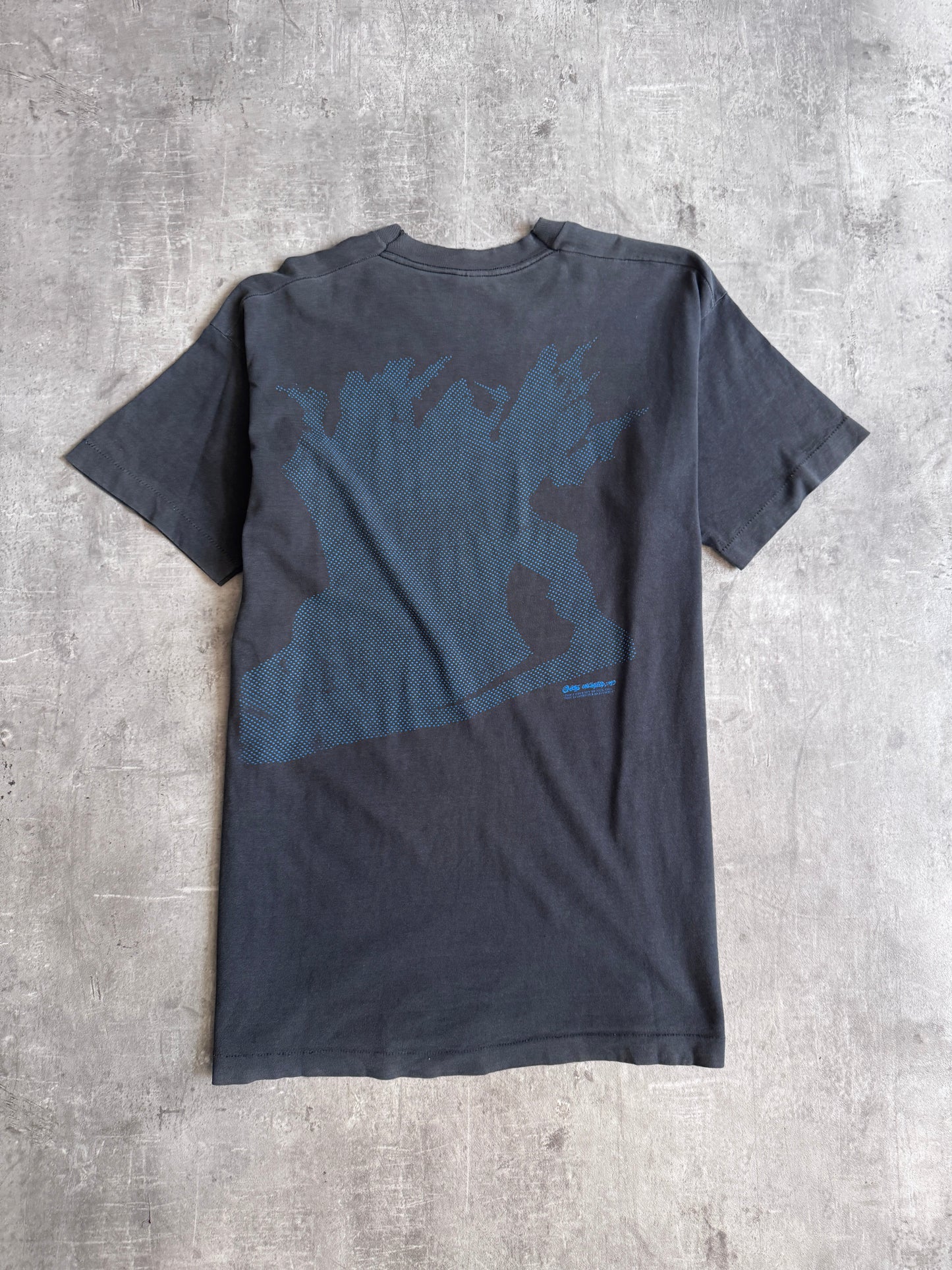 1993 Ecko Unlimited Washed Black Distressed Single Stitch Graphic Tee