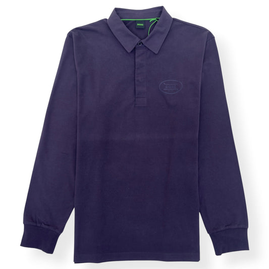 BOSS LONG SLEEVE POLO SHIRT PURPLE XL | XL, Purple