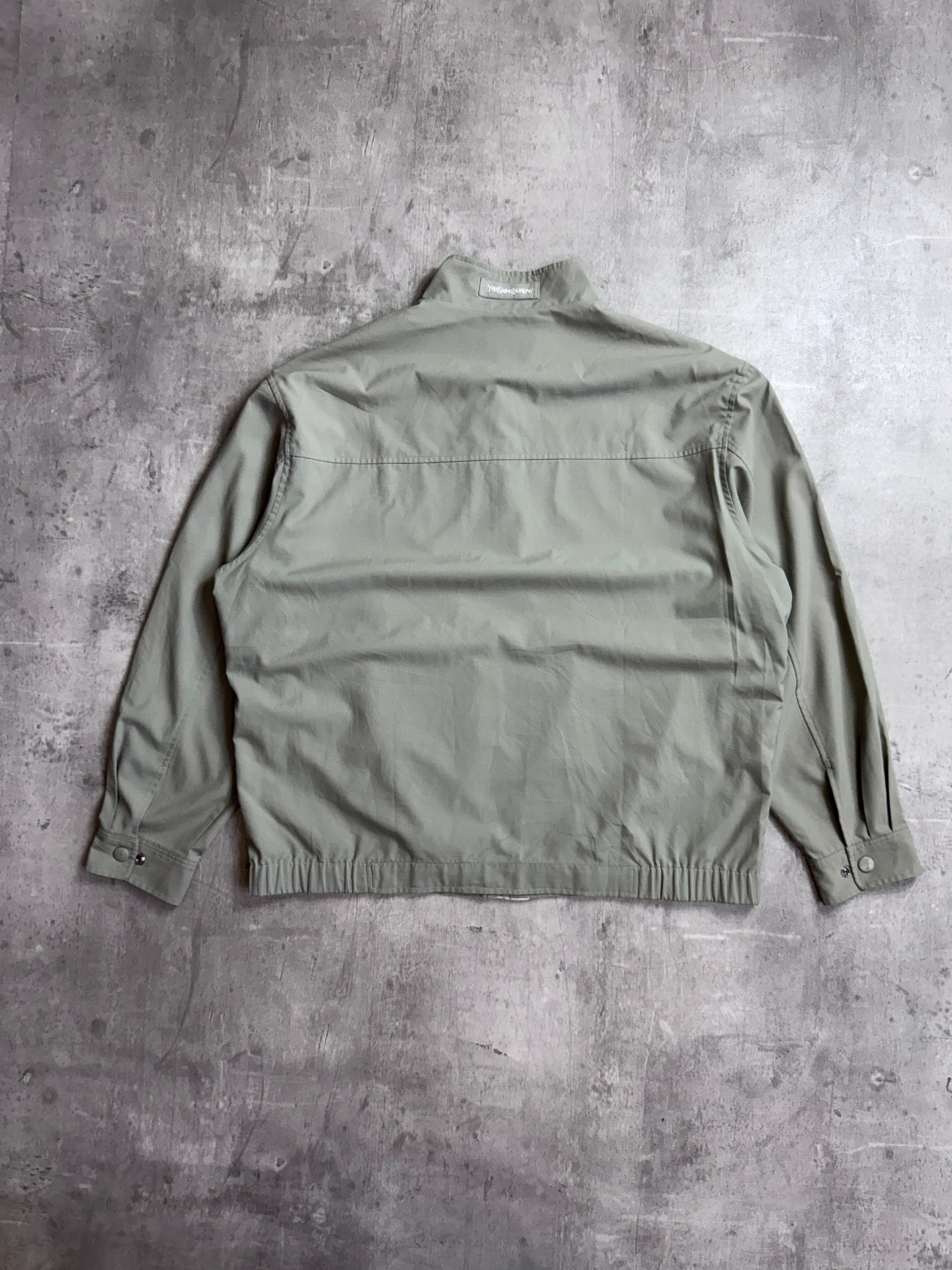 YSL Grey-Green Lightweight Embroidered Blouson