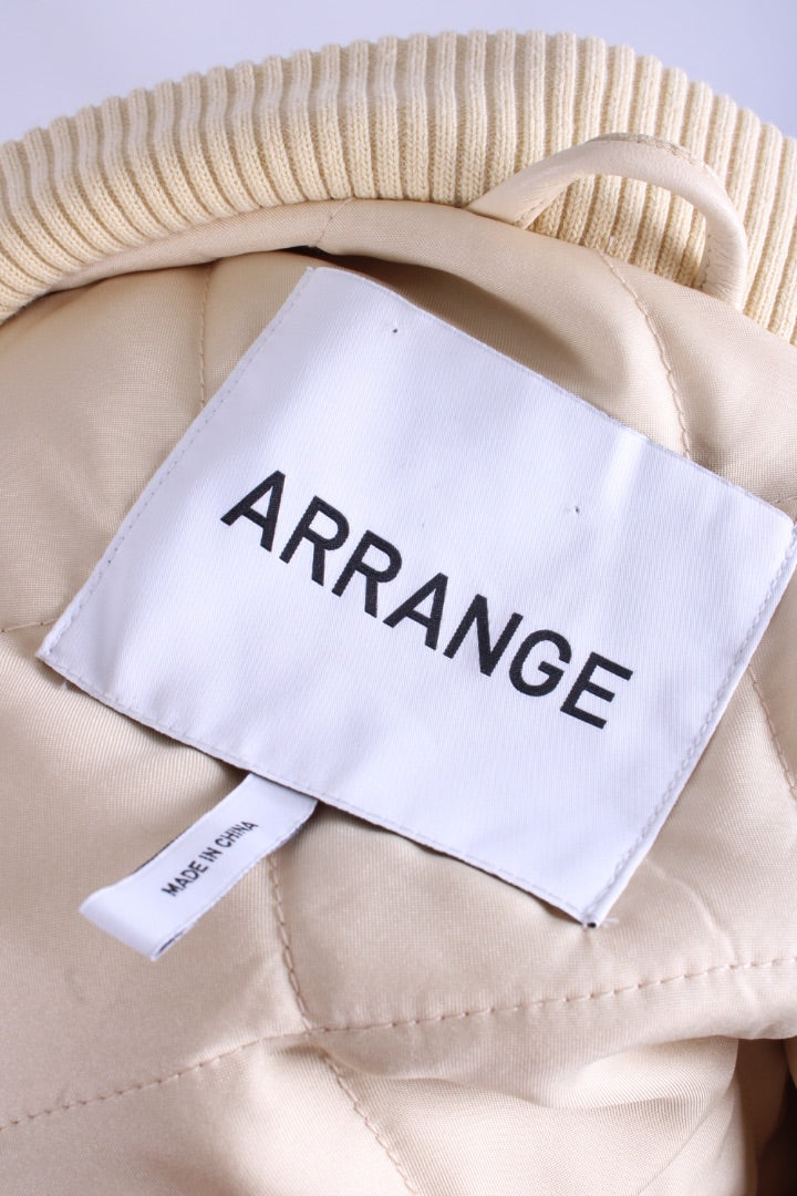Arrange Leather Bomber Jacket Buttermilk S | Small, Yellow