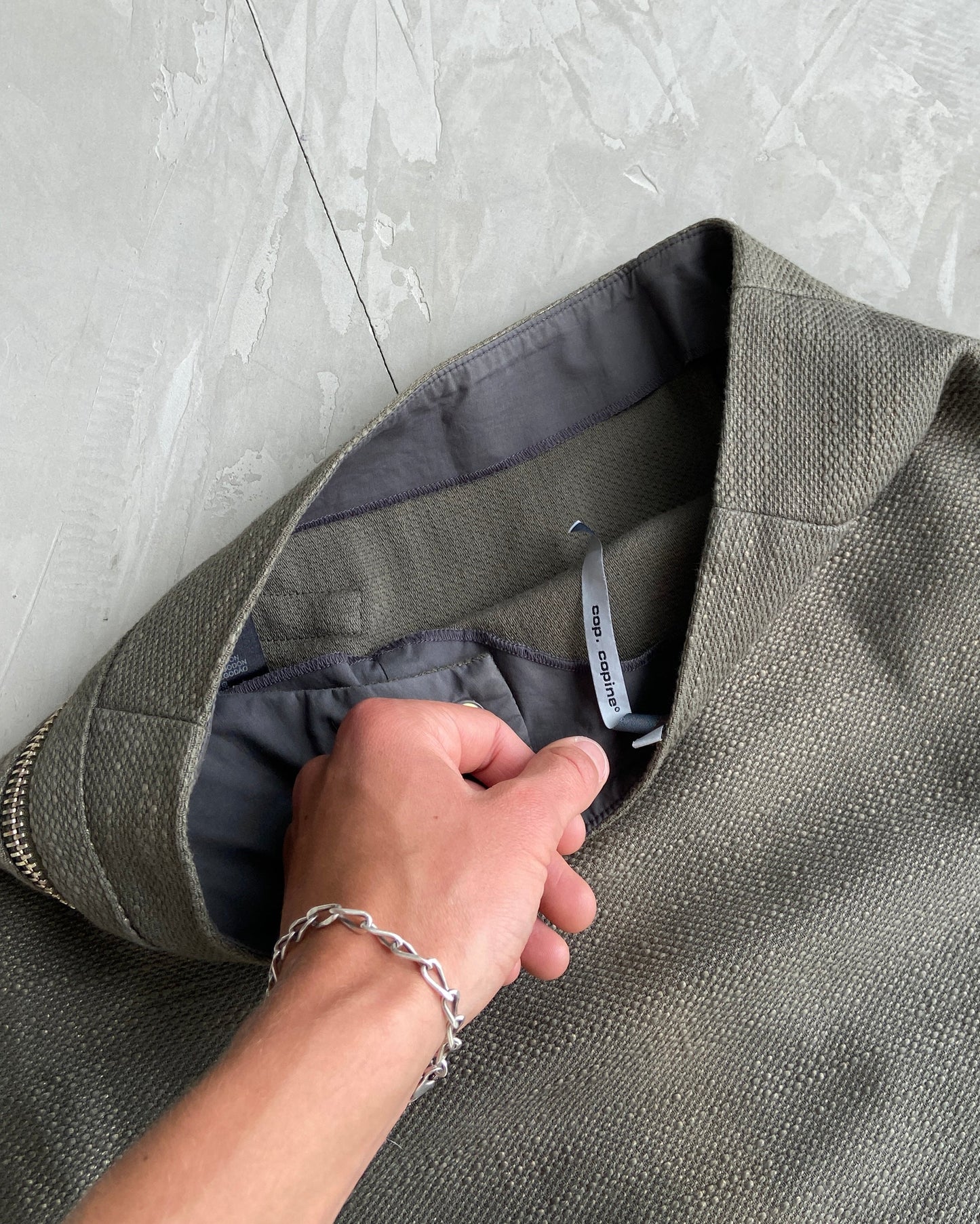 COP COPINE GREEN ZIPPER SKIRT - S/M