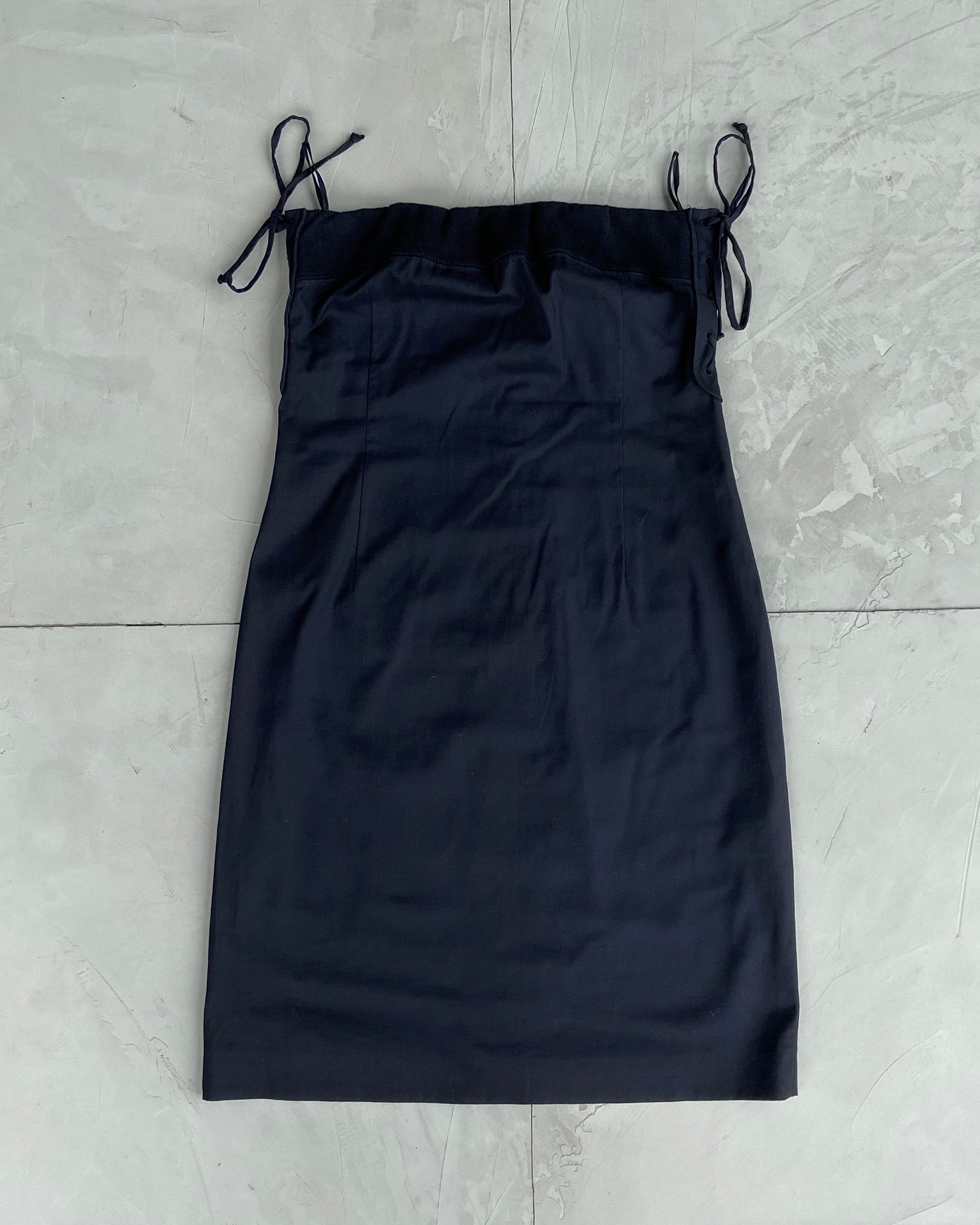 MIU MIU STRAPLESS COTTON MINI DRESS