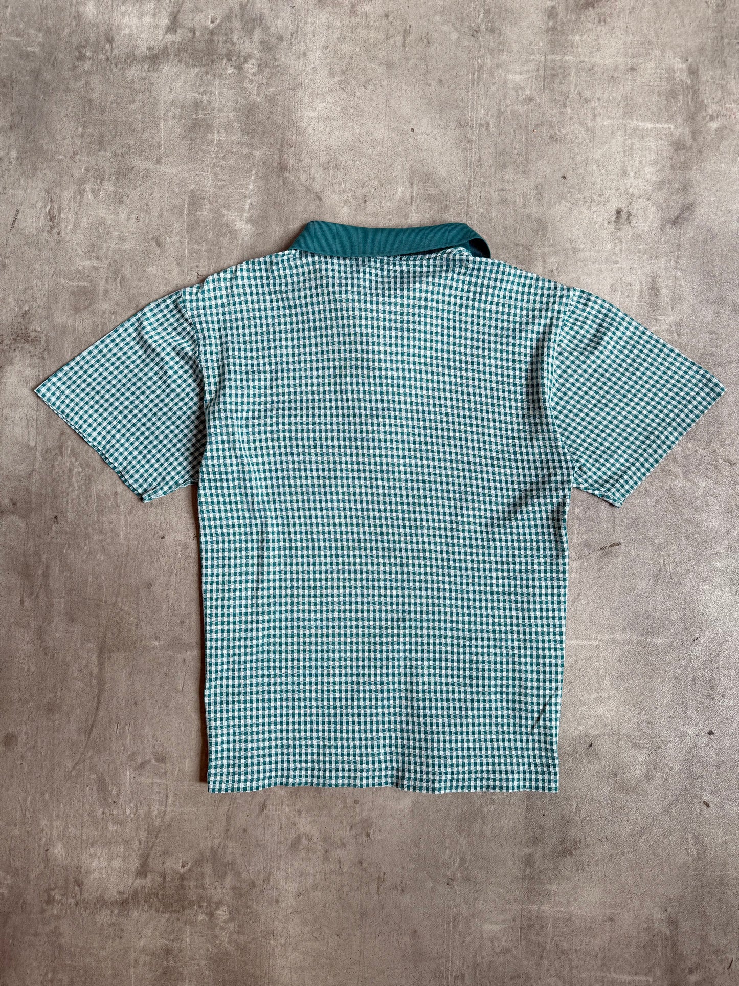 Yves Saint Laurent Teal Check SS Polo Shirt