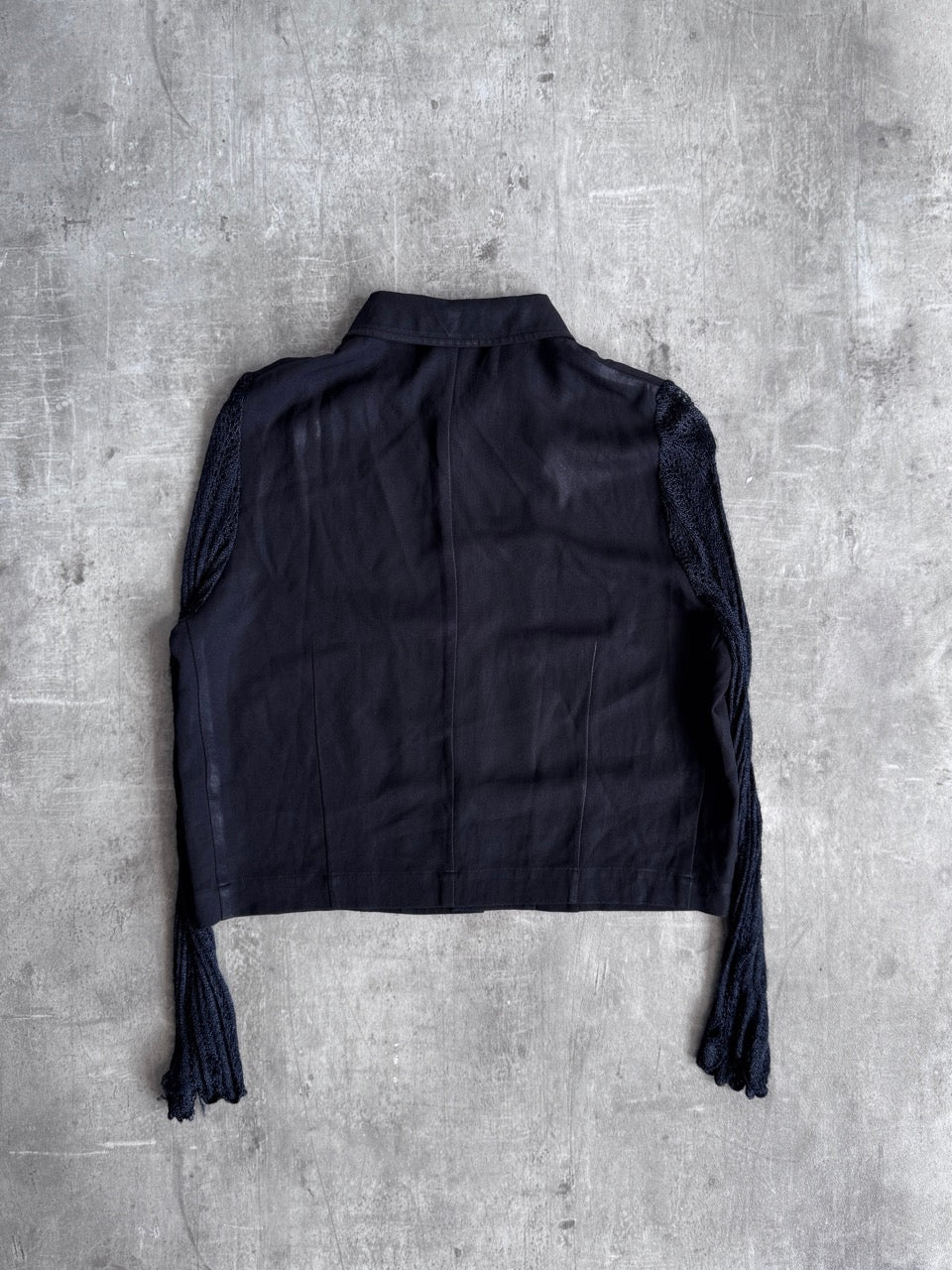 Comme des Garcons Cropped Crochet sleeve Button Up Top