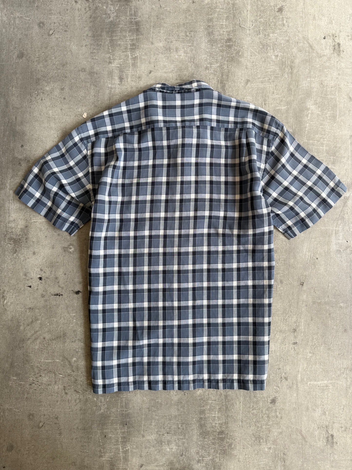 Yves Saint Laurent Tonal Blue Check SS Shirt