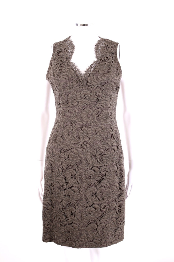 Burberry S/S Lace Dress Khaki 10 | Default Title, Khaki