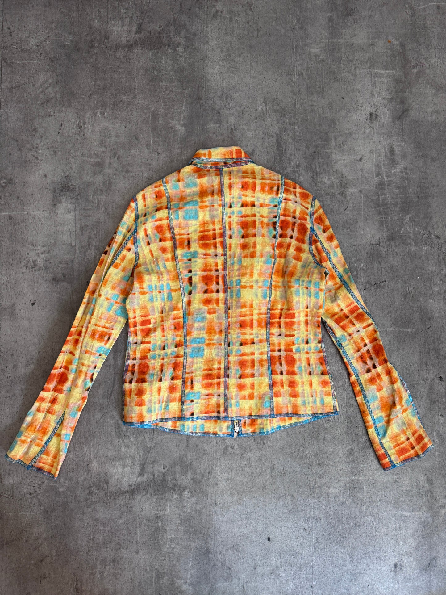 Fendi Embellished Abstract Print Dual Zip Lightweight Jacket