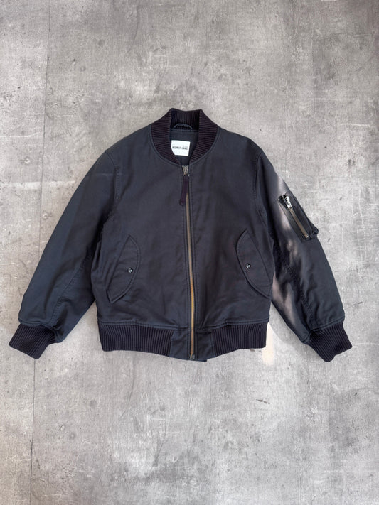 A/W 2003 Helmut Lang Black Cotton Utility Pocket Sleeve Bomber Re-edition Jacket
