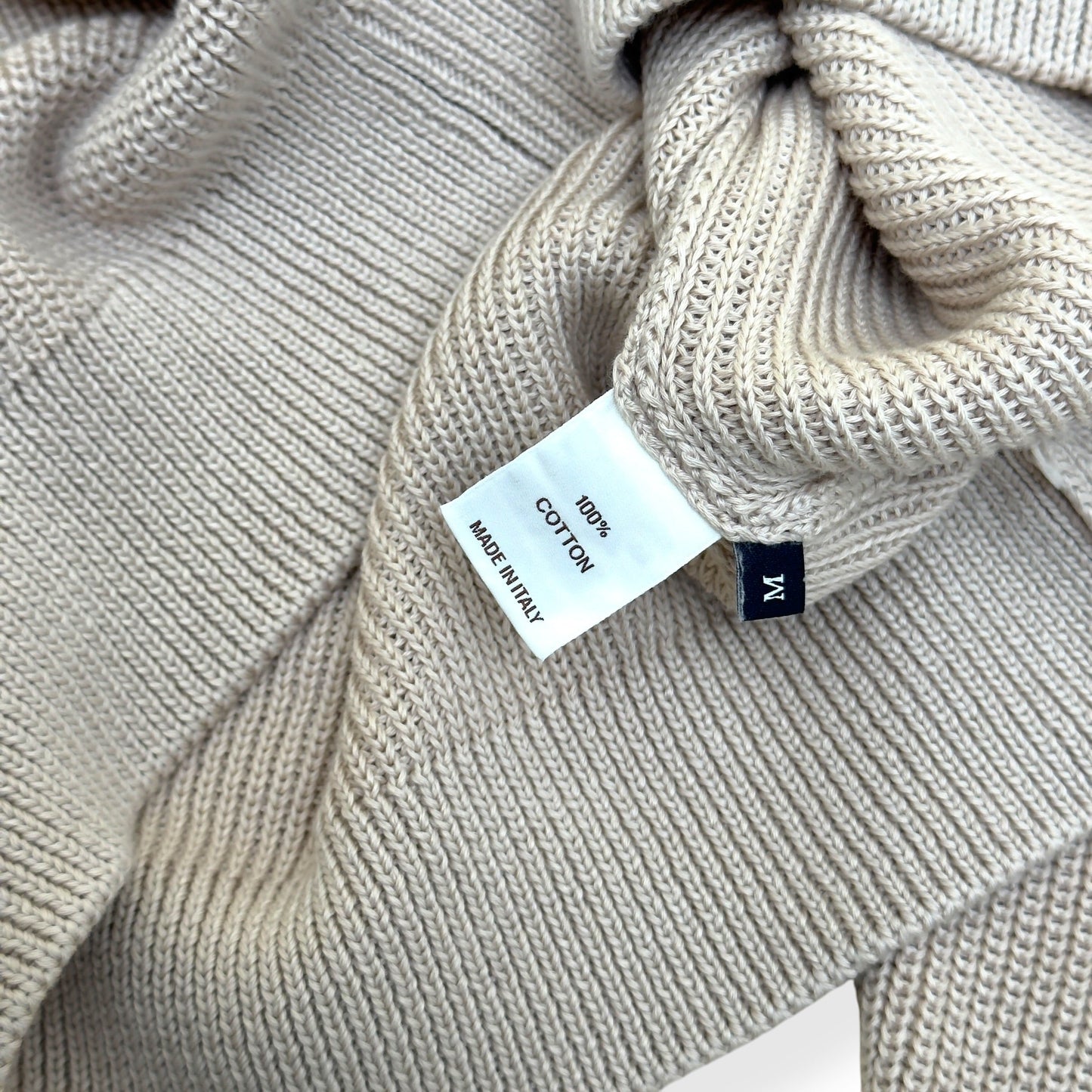 THOM SWEENEY SKIPPER KNIT POLO SWEATER CREAM M | Medium, Cream