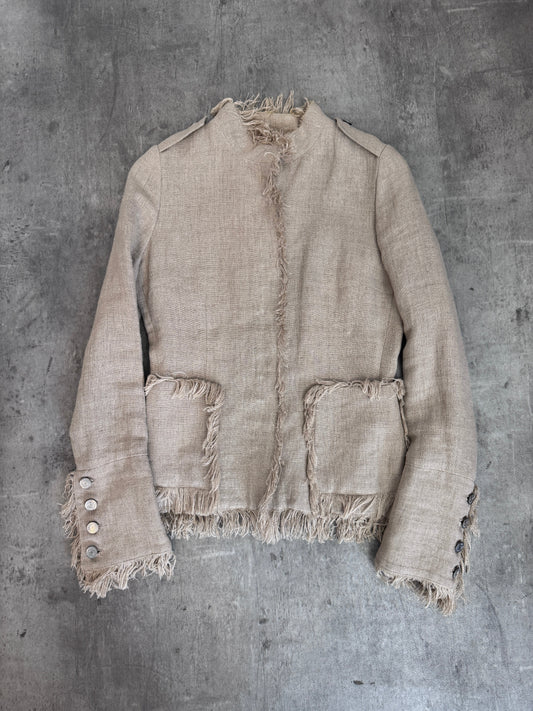 00s D&G Frayed Linen Jacket