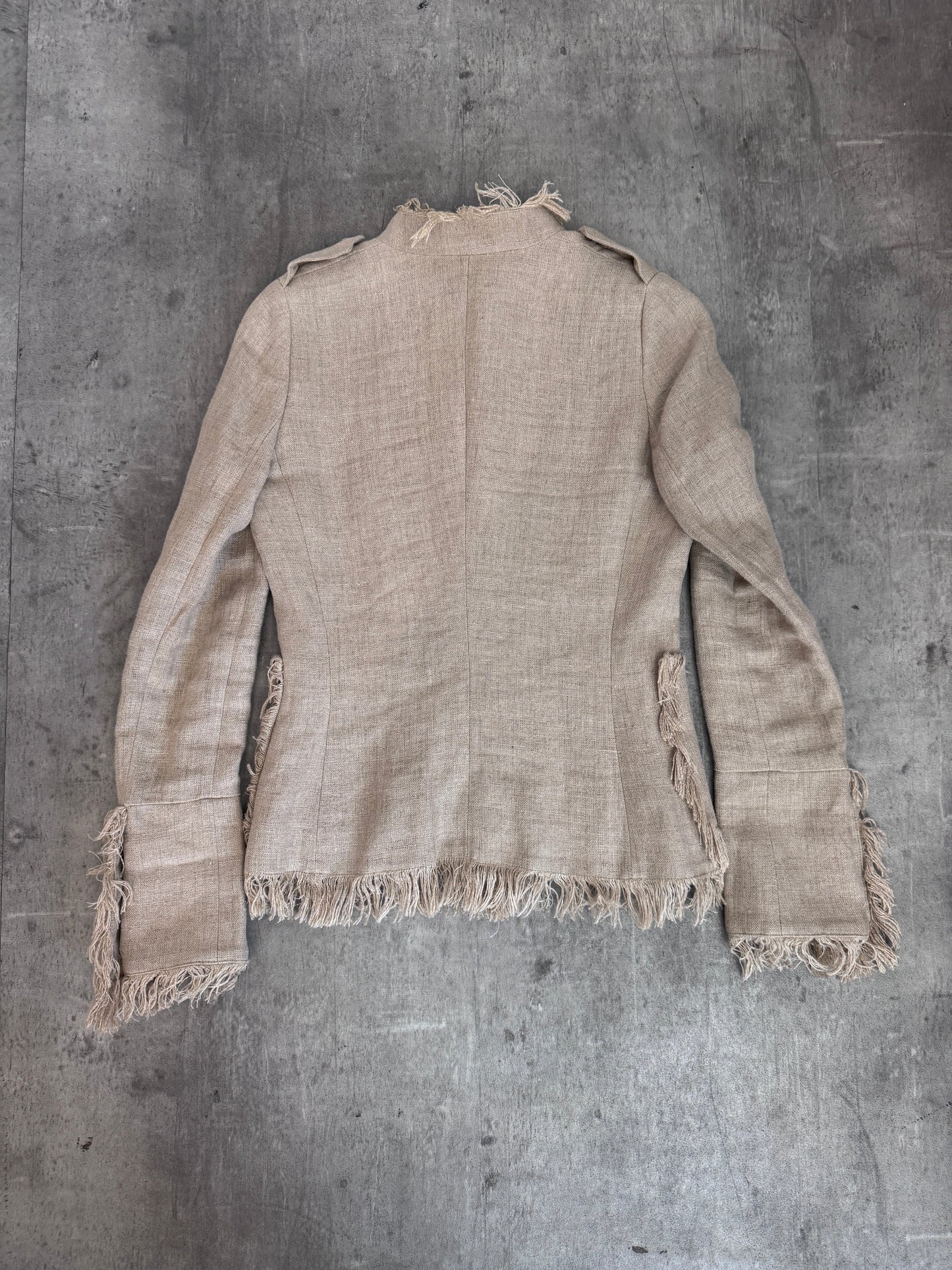 00s D&G Frayed Linen Jacket