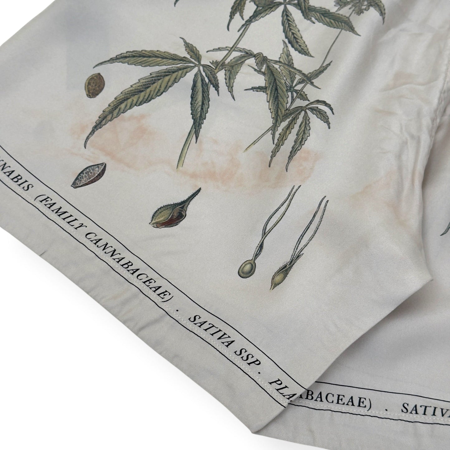 AMIRI BOTANICAL SILK DRAWSTRING SHORTS NATURAL L | Large, Tan