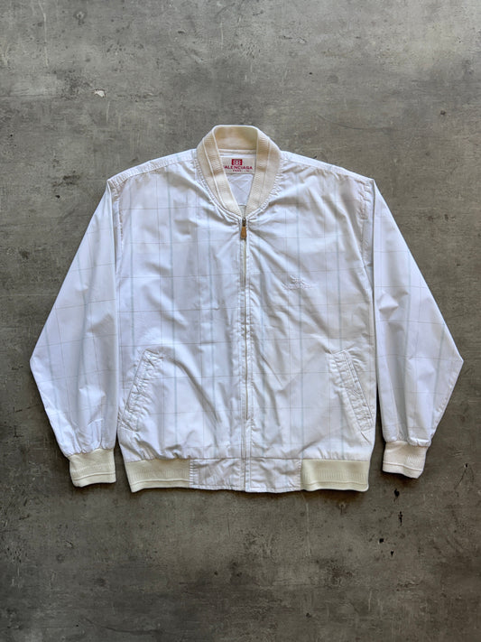 Balenciaga Grid Print Lightweight Bomber Jacket. FA : 276 | LARGE, Multicoloured