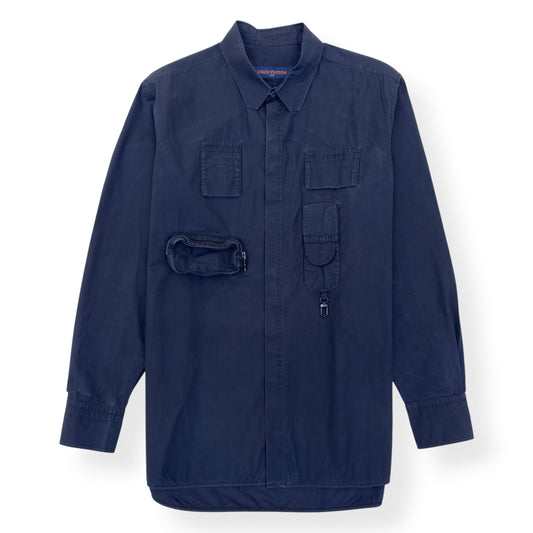 LOUIS VUITTON MULTI-POCKET COTTON WORK SHIRT BLACK L | Large, Black