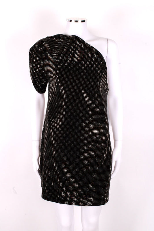 Roland Mouret Diamonte One Shoulder Dress Black 12 | Medium, Black