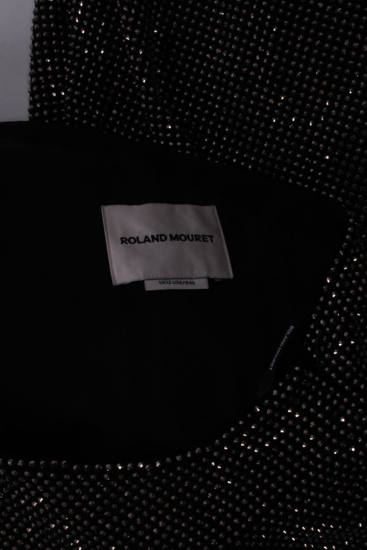 Roland Mouret Diamonte One Shoulder Dress Black 12 | Medium, Black