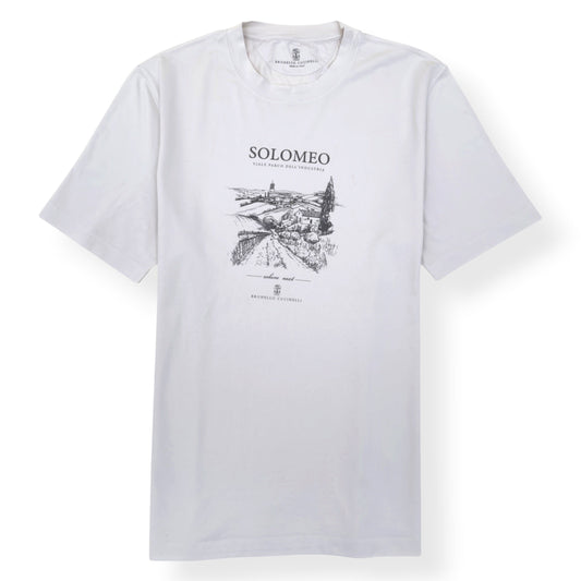 BRUNELLO CUCINELLI SOLOMEO VILLAGE COTTON T-SHIRT WHITE XL | XL, White