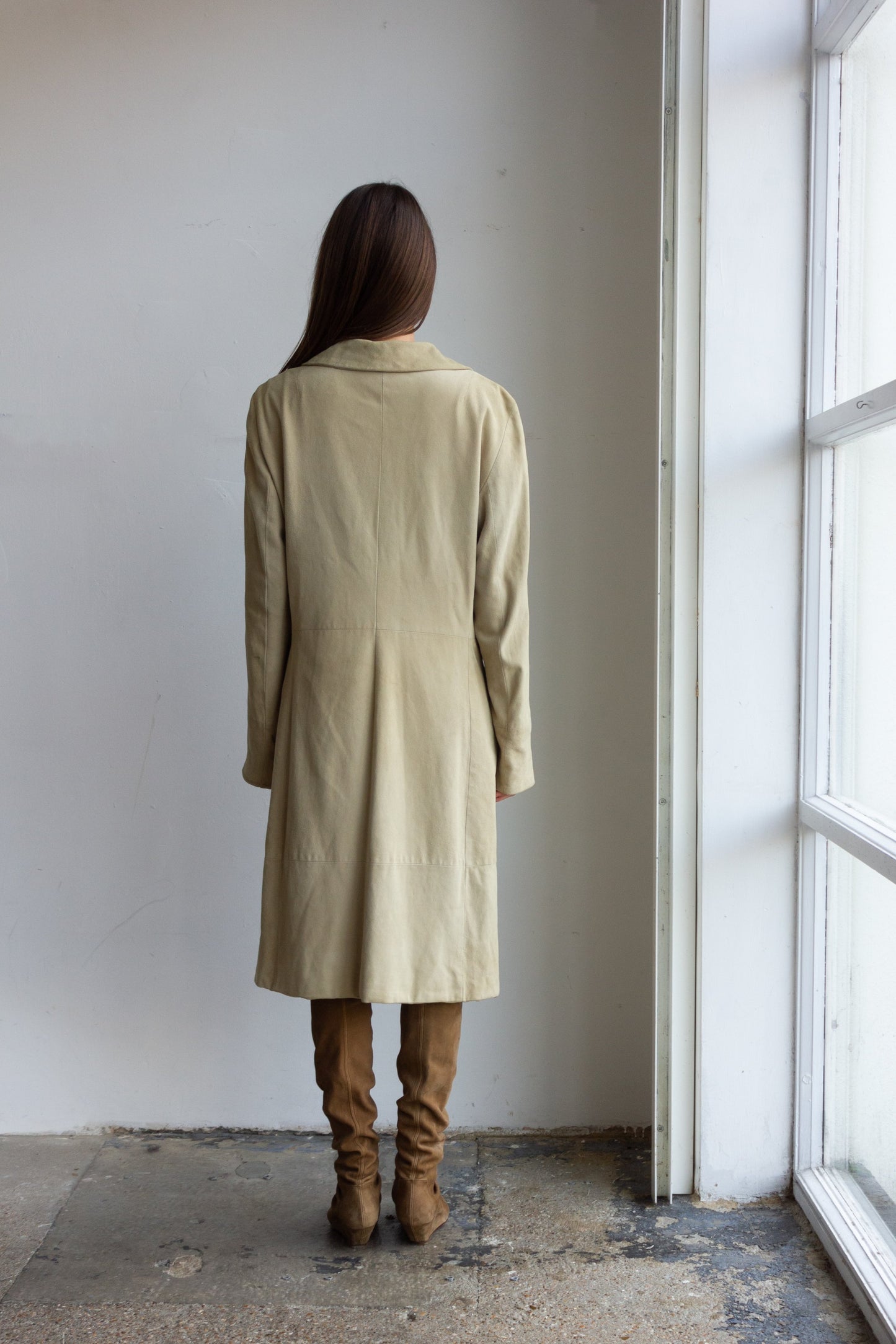 SOLD 90’s long Suede Dolce and Gabbana coat