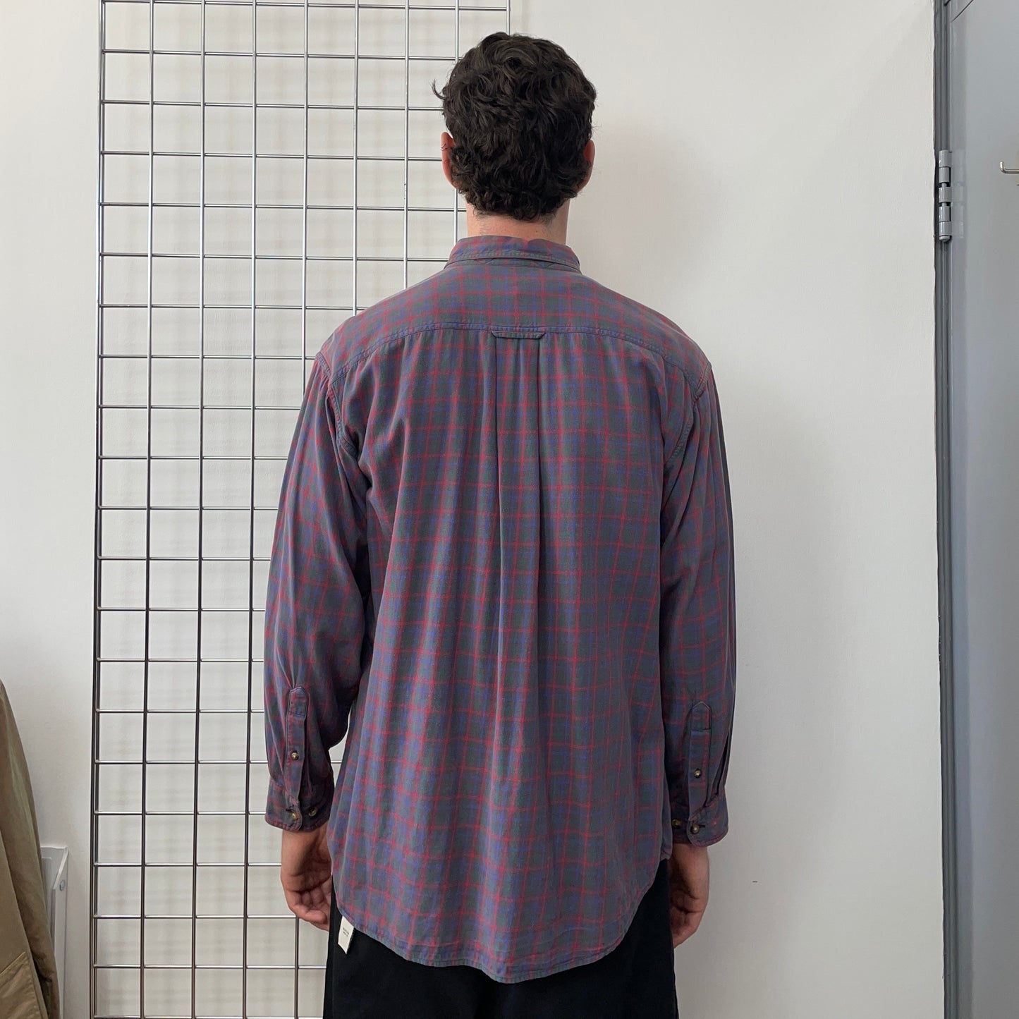 Vintage Red Navy & Grey 90s/00s Flannel Shirt | Large, Multicoloured