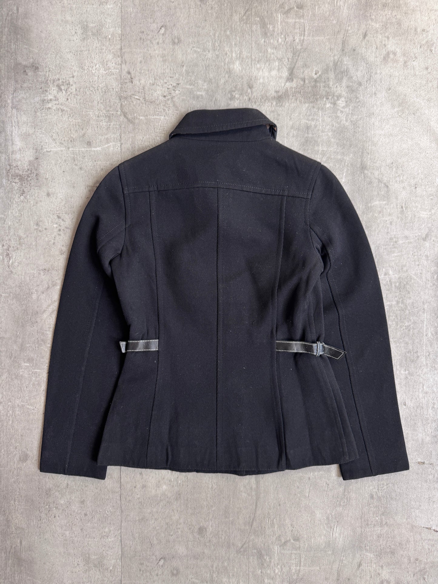 Burberry Blue Label Leather Buckle Detail Fitted Blouson