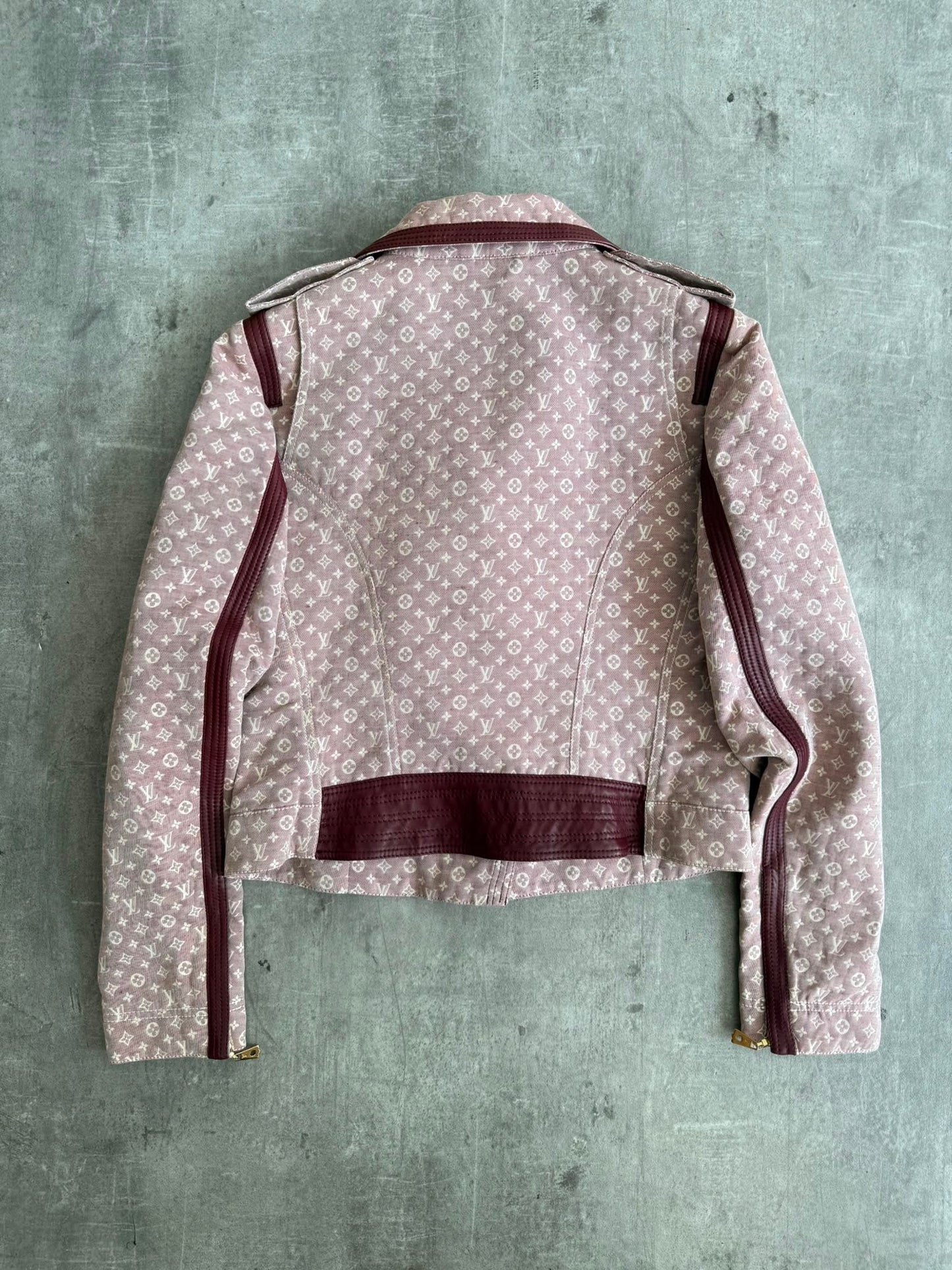 Louis Vuitton Lambskin Trim Dust Pink Monogram Biker Jacket | Extra Small, Pink