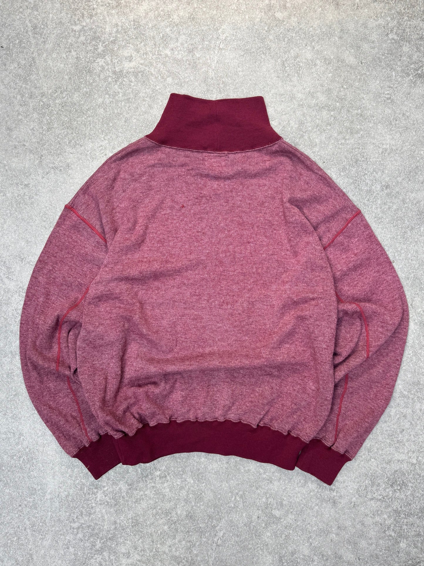 80s C.P. Company Burgundy Turtleneck Knit Sweater
