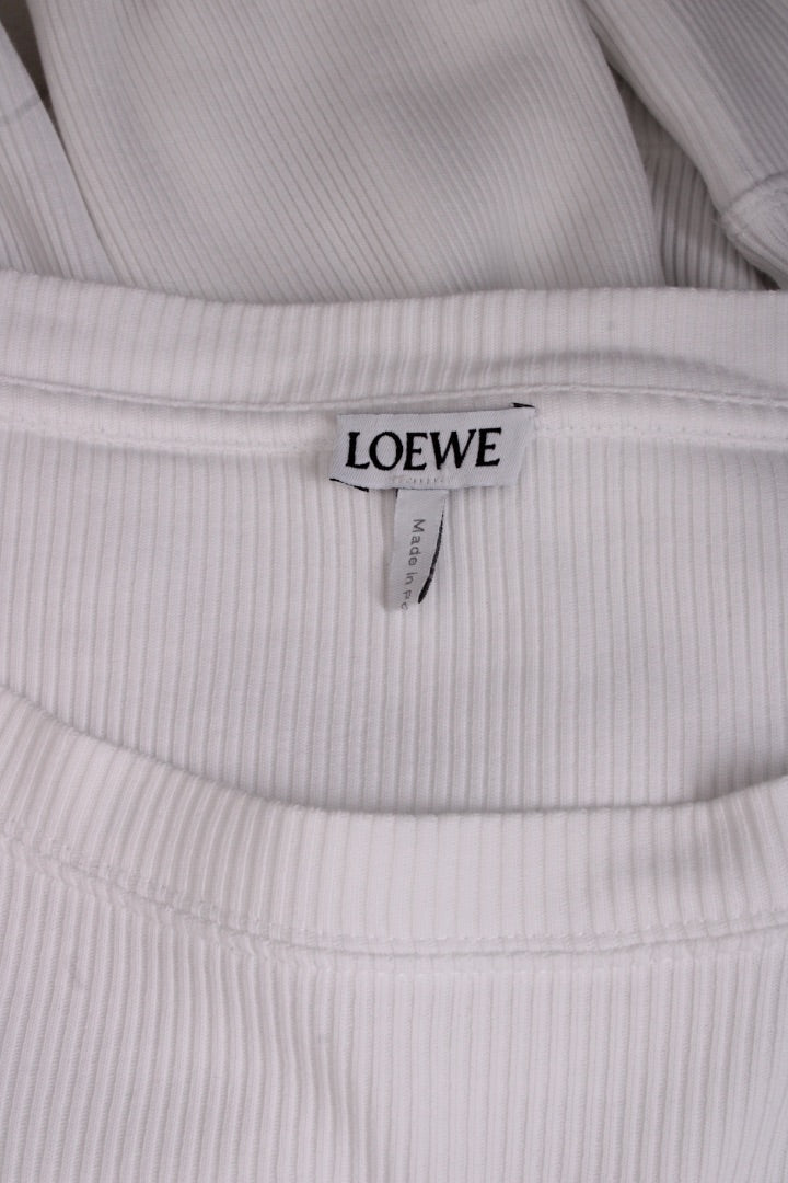 Loewe L/S Embroidered Logo Rib Top White XL | XL, Red
